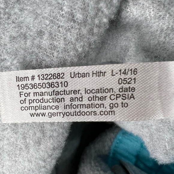 Gerry Girls Gray and Turquoise Insulated Snow Ski Pants w/Suspenders -Sz L 14/16 - Picture 12 of 15